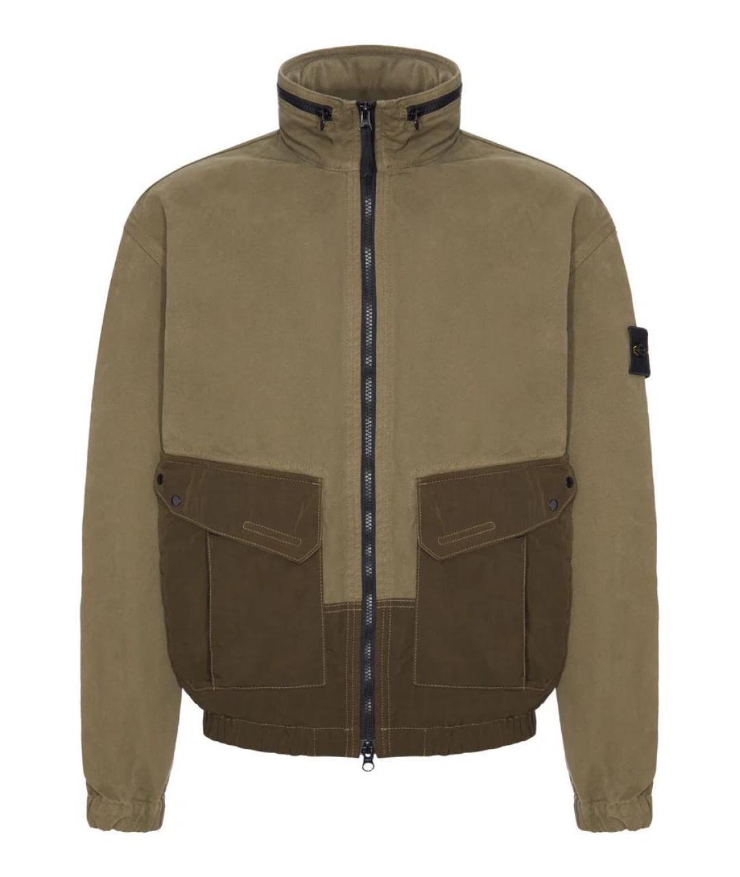 STONE ISLAND Хаки хлопковая куртка, фото 1
