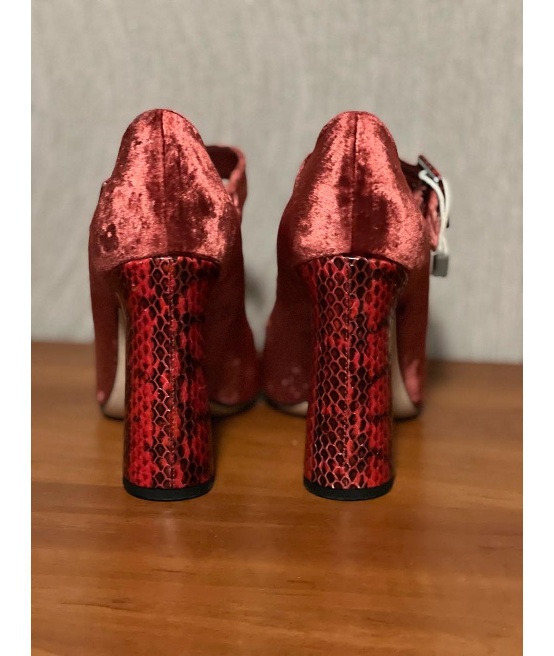 SEBASTIAN Бордовые бархатные туфли, фото 4