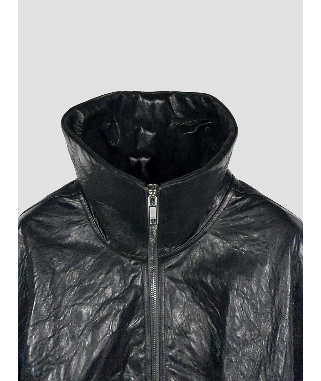 RICK OWENS Черная кожаная куртка, фото 3