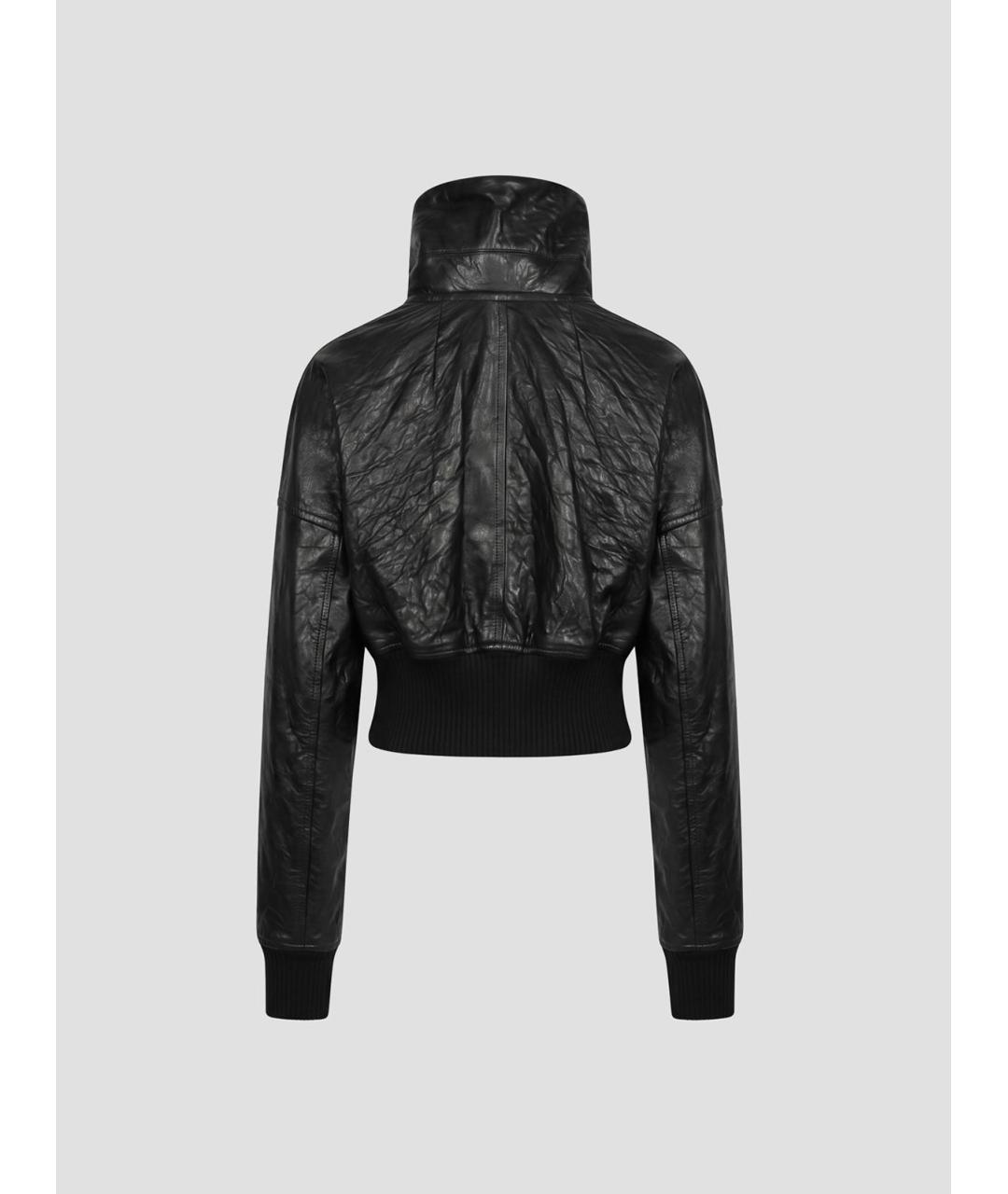 RICK OWENS Черная кожаная куртка, фото 2