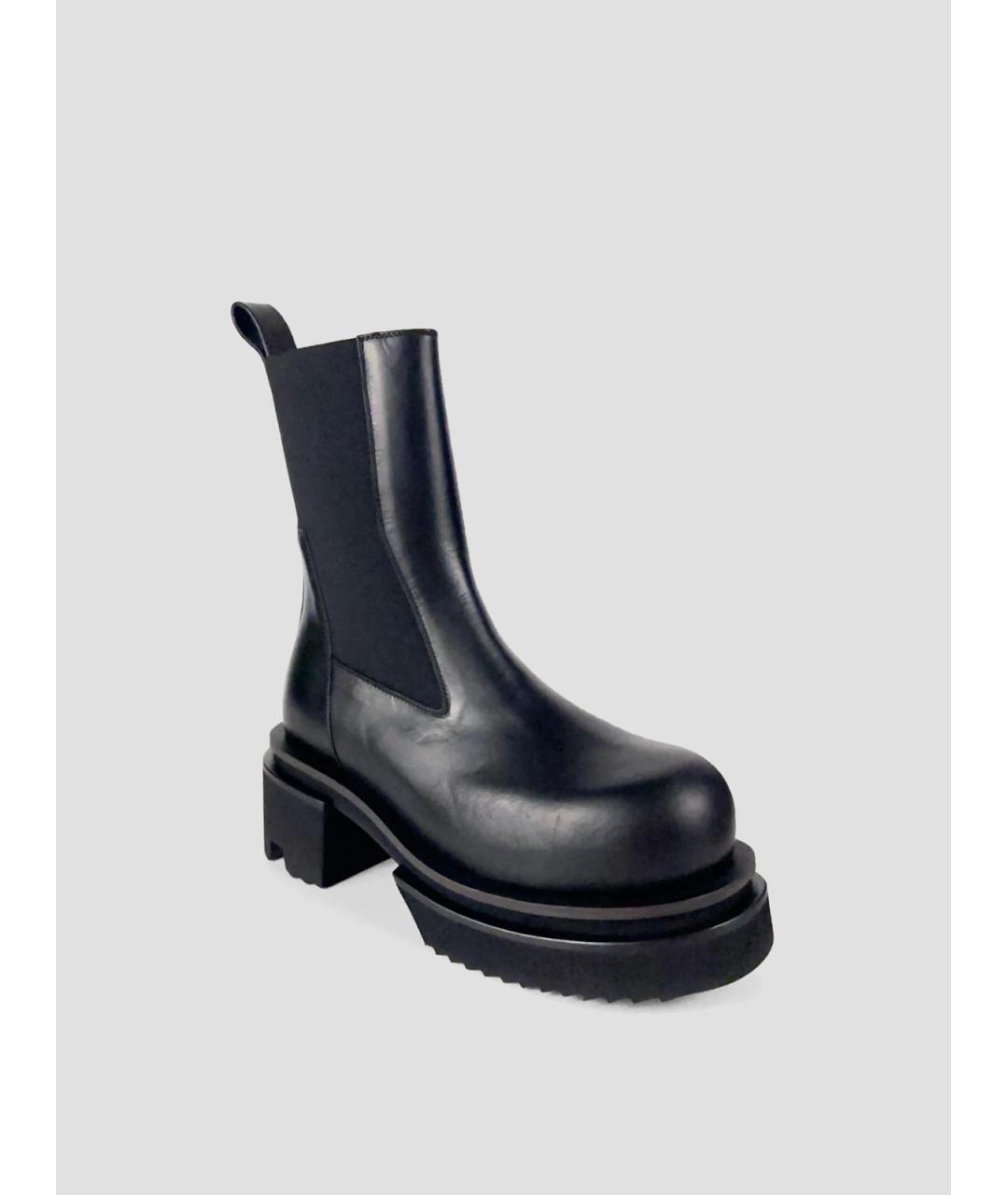 RICK OWENS Черные кожаные ботинки, фото 2