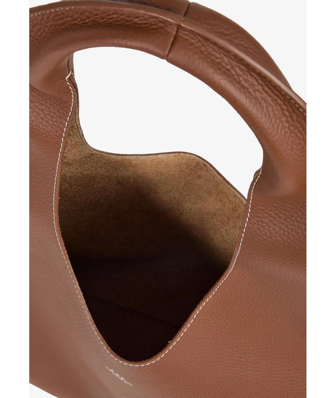 A.P.C. Коричневая кожаная сумка тоут, фото 3