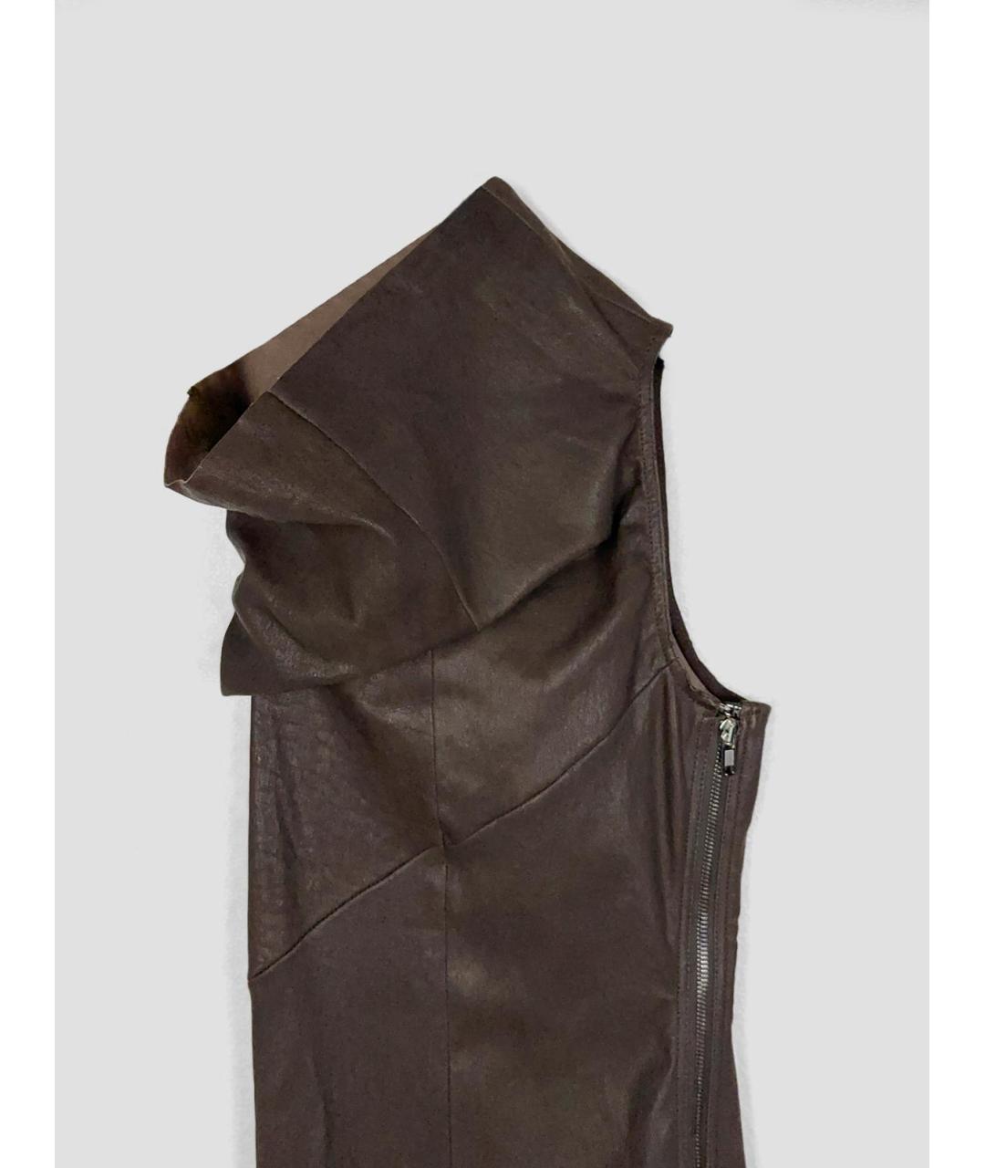 RICK OWENS Коричневое кожаное платье, фото 3