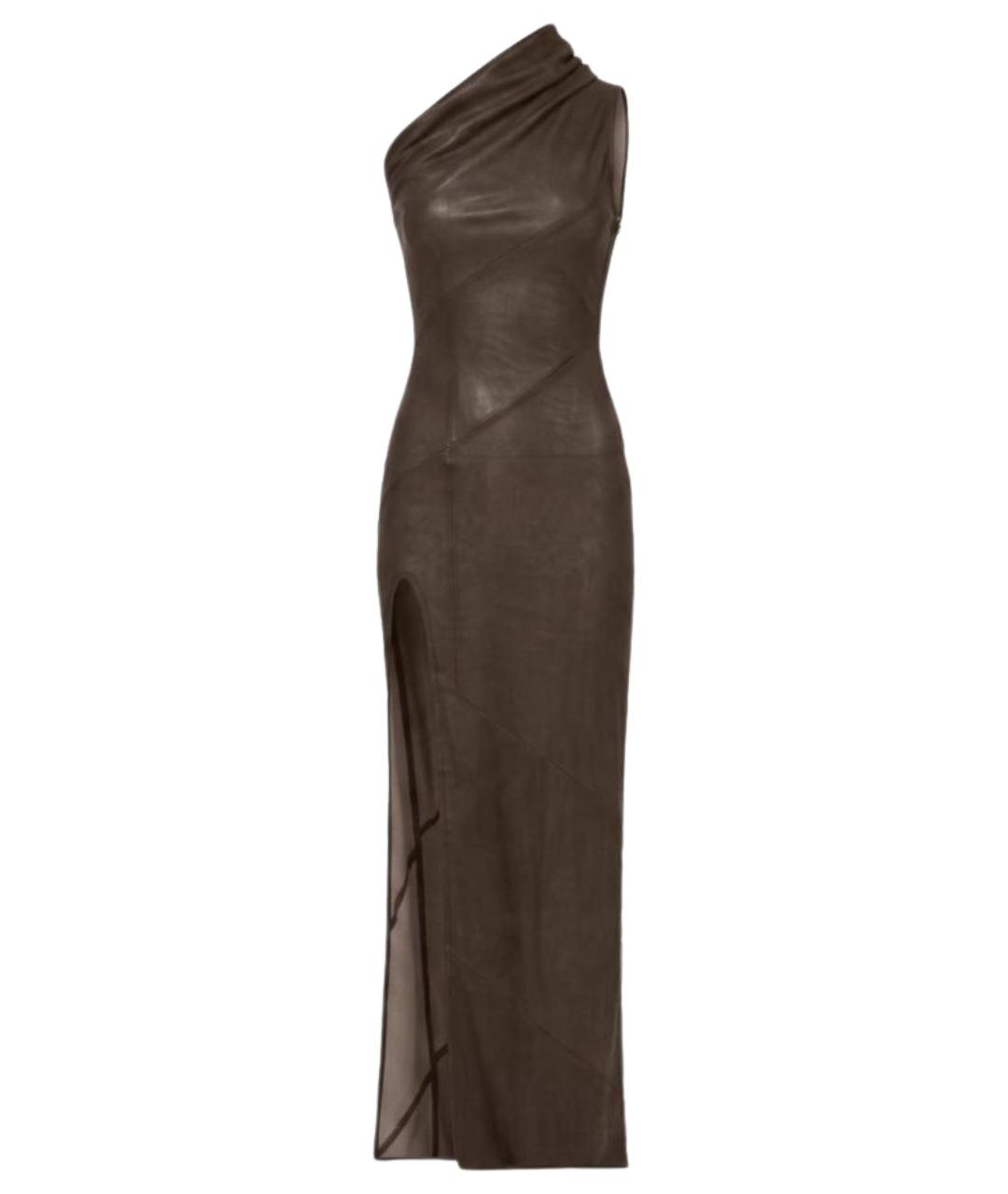 RICK OWENS Коричневое кожаное платье, фото 1