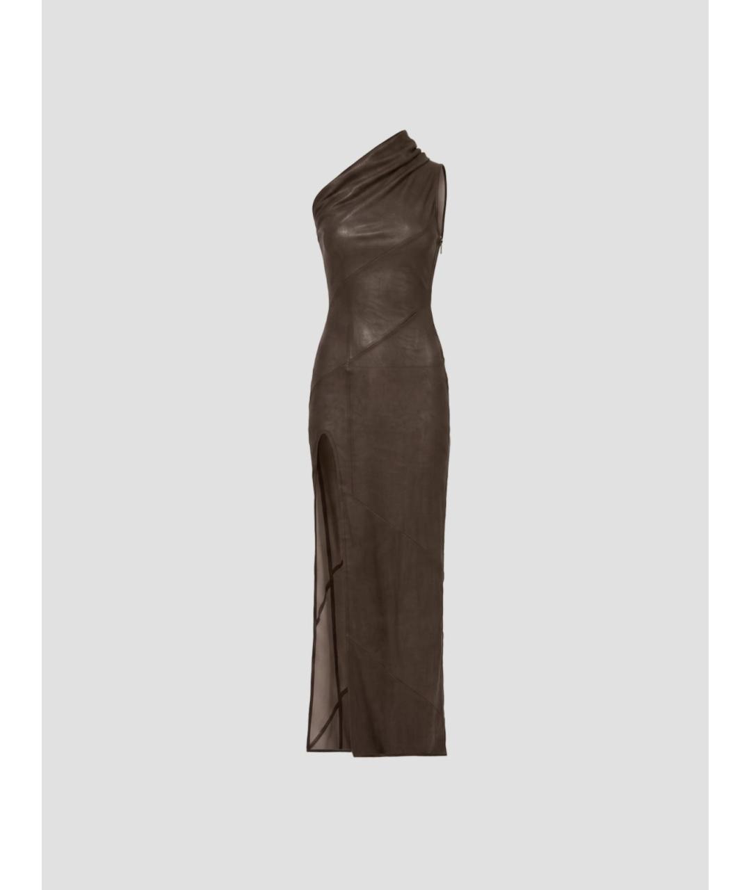 RICK OWENS Коричневое кожаное платье, фото 4