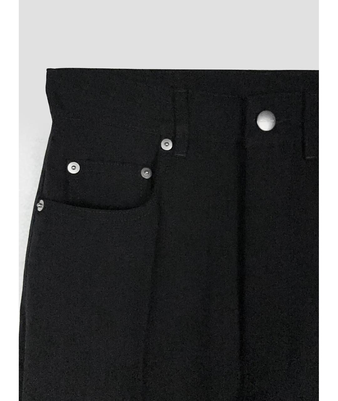 RICK OWENS Черные шерстяные прямые брюки, фото 3