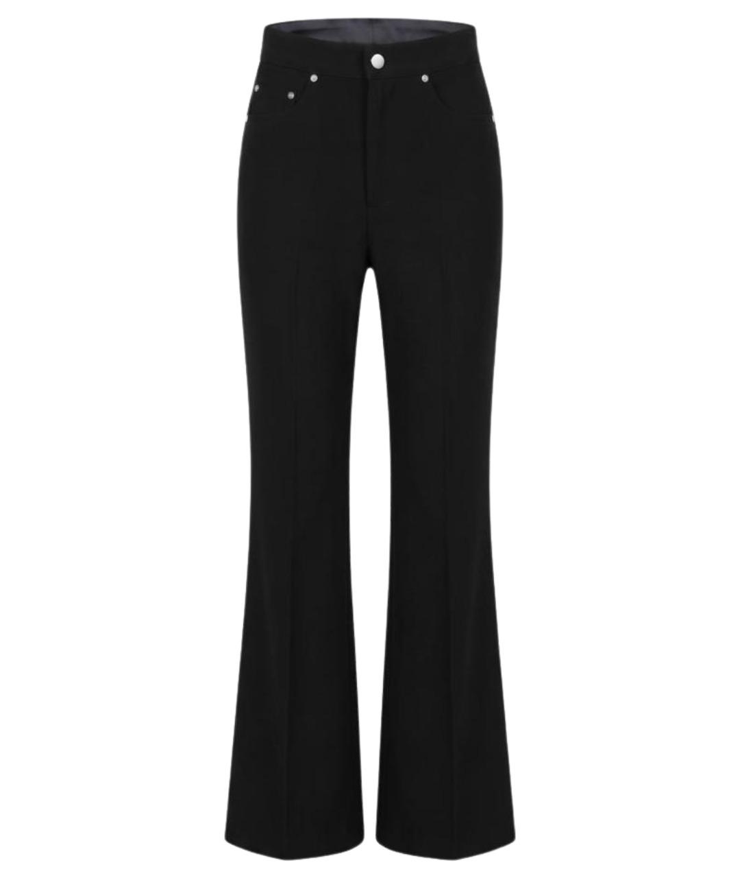 RICK OWENS Черные шерстяные прямые брюки, фото 1