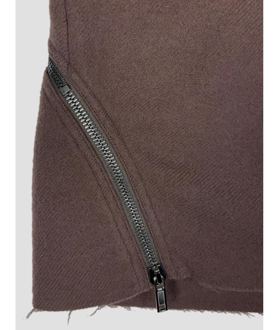 RICK OWENS Коричневая хлопковая юбка мини, фото 3
