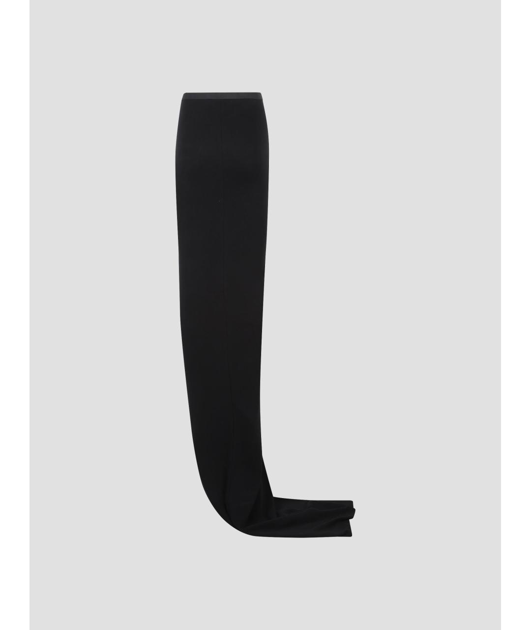 RICK OWENS Черная хлопковая юбка макси, фото 3