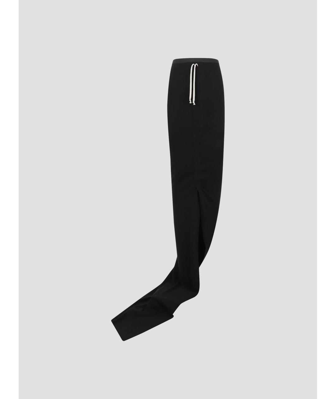 RICK OWENS Черная хлопковая юбка макси, фото 4