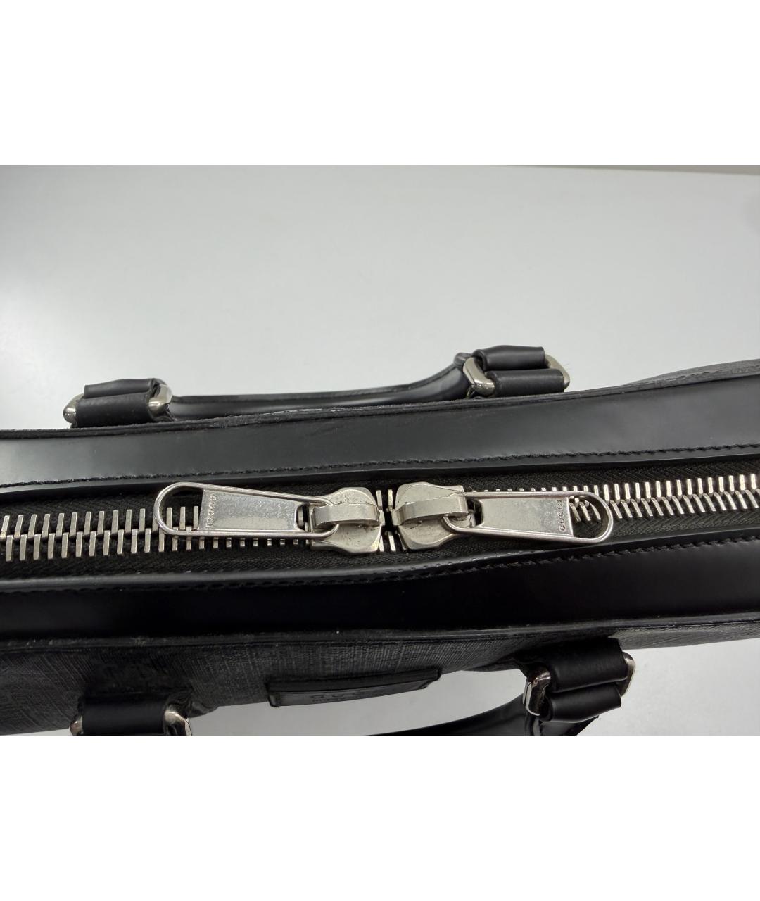 GUCCI Черный кожаный портфель, фото 5