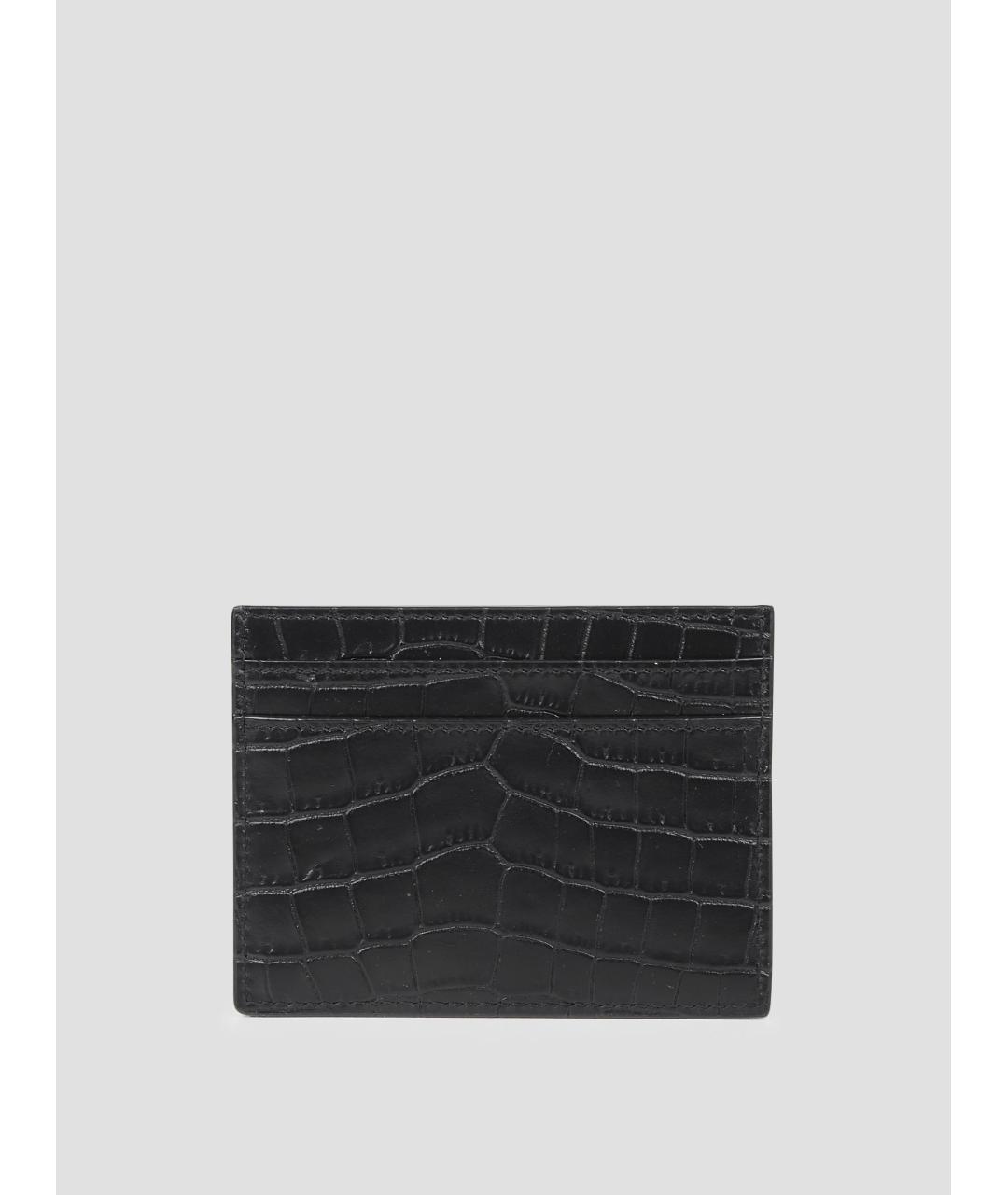 SAINT LAURENT Черный кожаный кардхолдер, фото 2