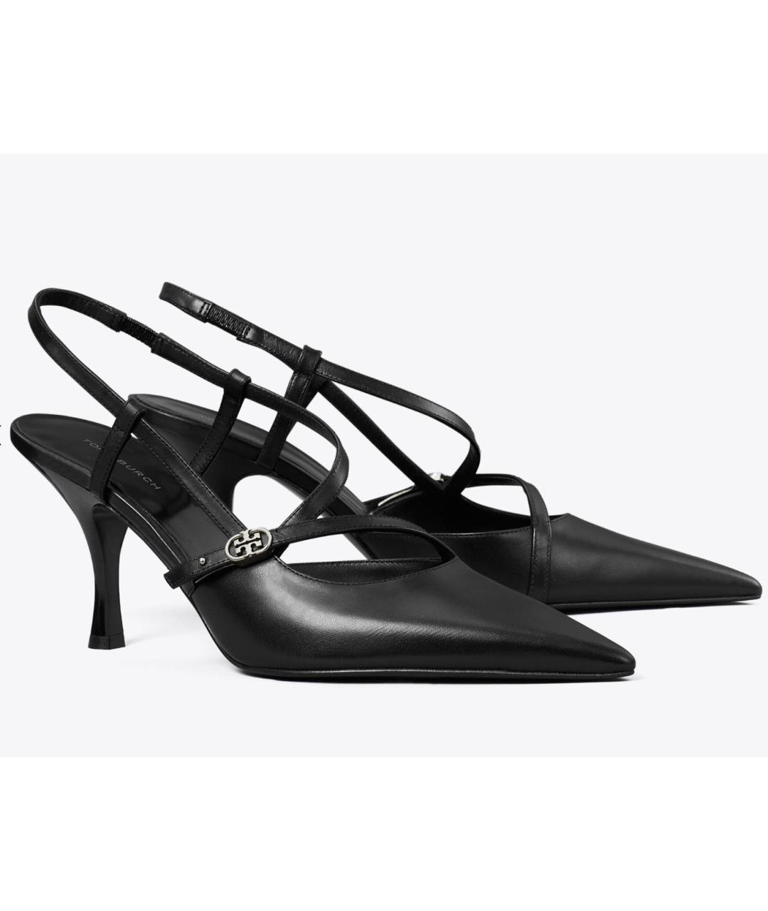 TORY BURCH Черные кожаные туфли, фото 2