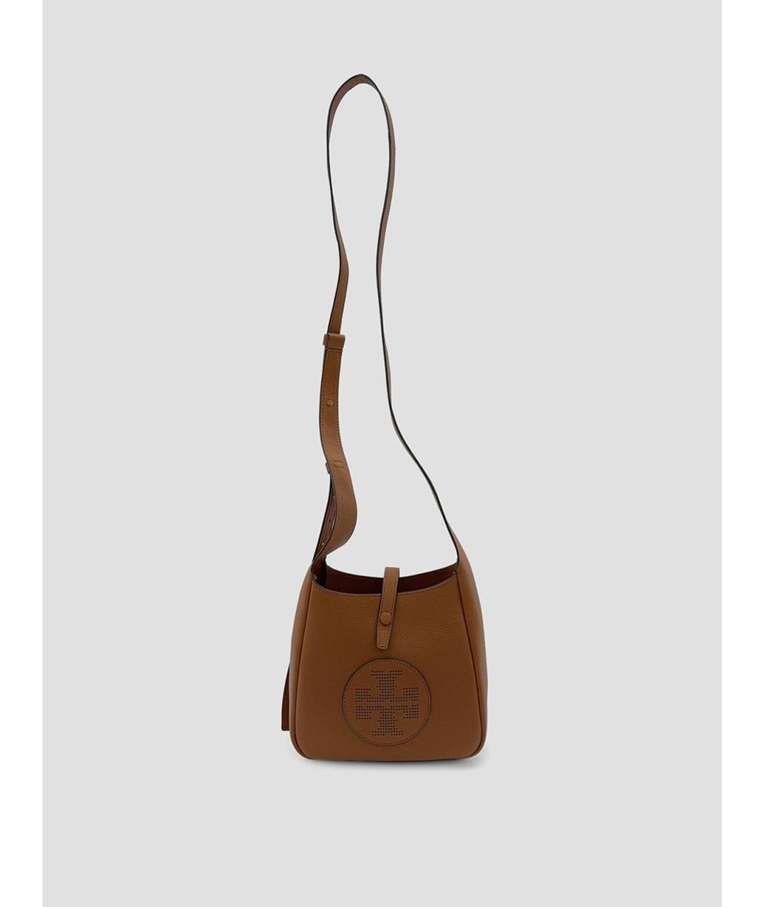TORY BURCH Коричневая кожаная сумка через плечо, фото 4
