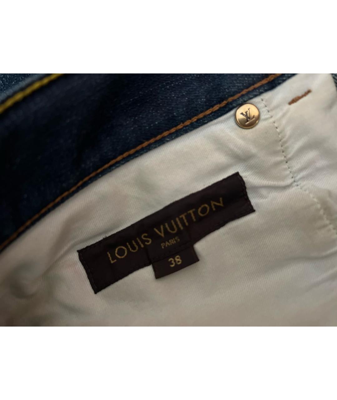 LOUIS VUITTON PRE-OWNED Темно-синие хлопковые прямые джинсы, фото 4