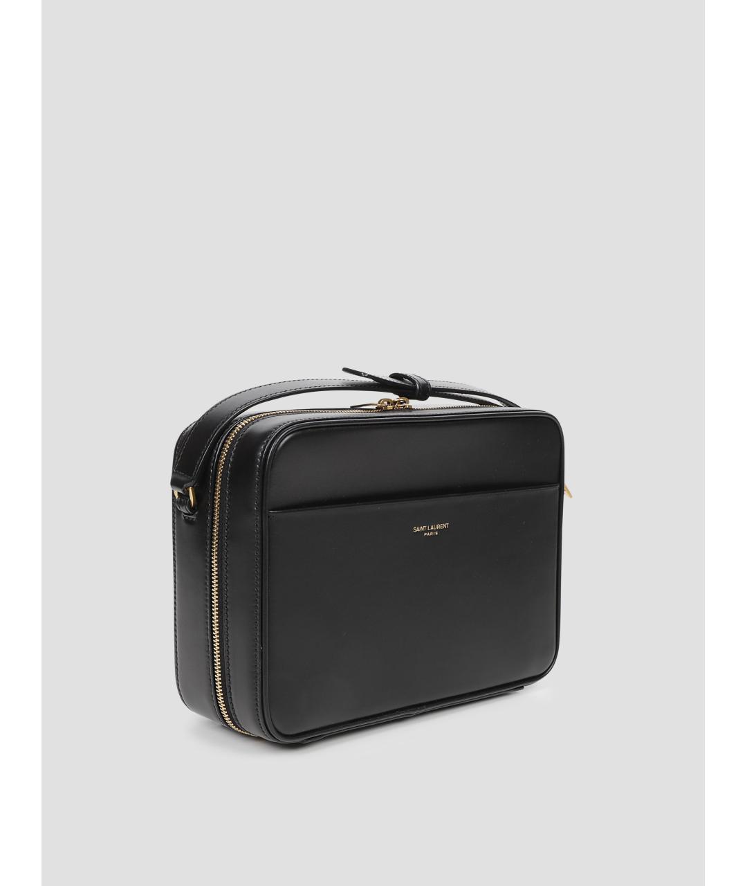 SAINT LAURENT Черная кожаная сумка на плечо, фото 3