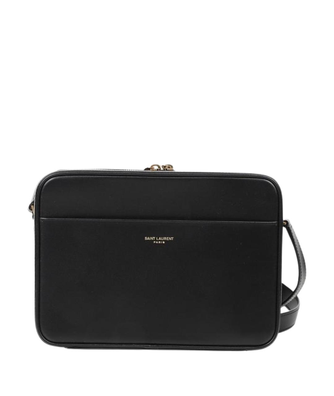 SAINT LAURENT Черная кожаная сумка на плечо, фото 1