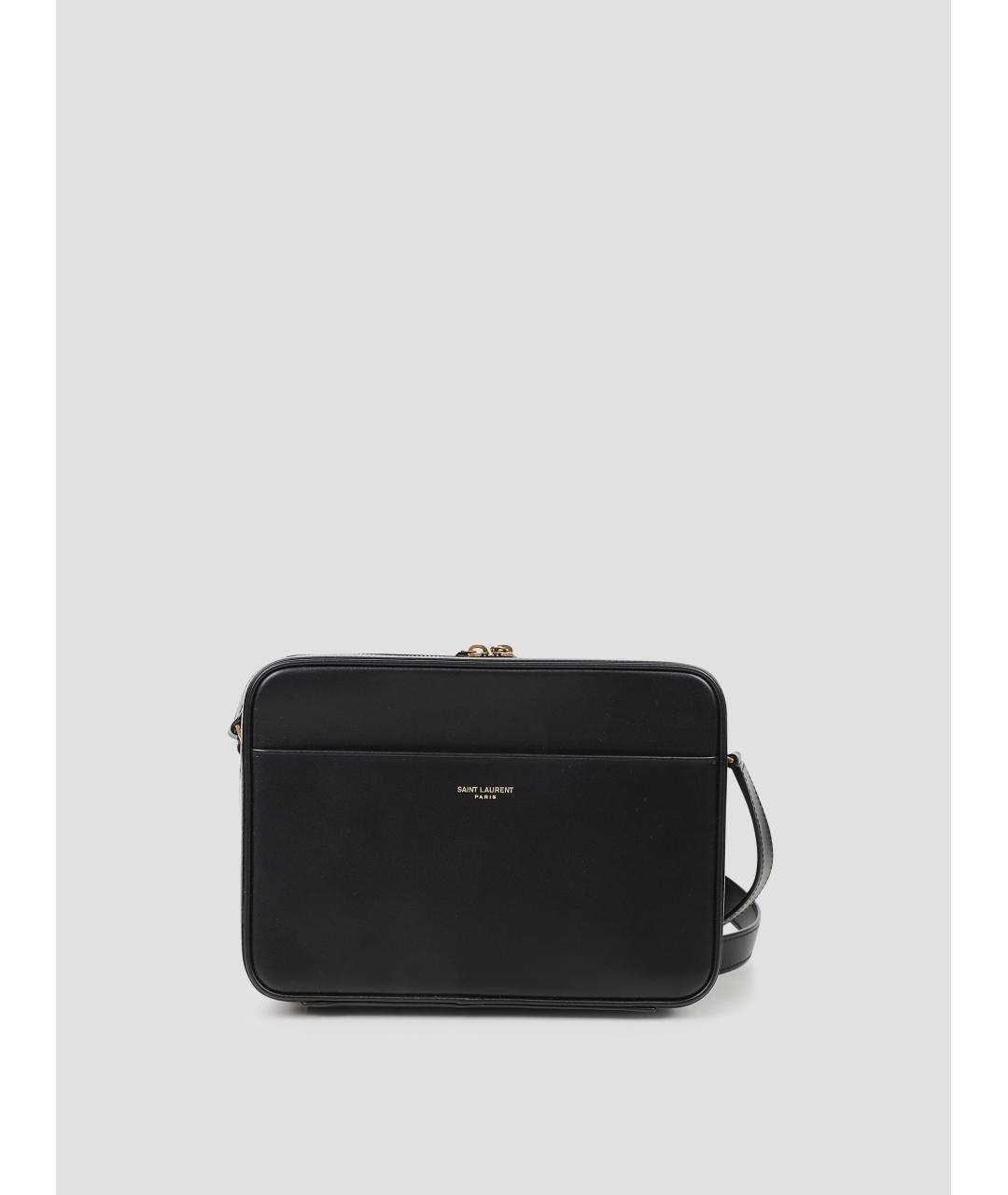 SAINT LAURENT Черная кожаная сумка на плечо, фото 4