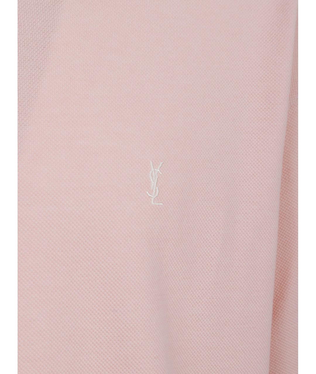 SAINT LAURENT Розовая хлопковая футболка, фото 3