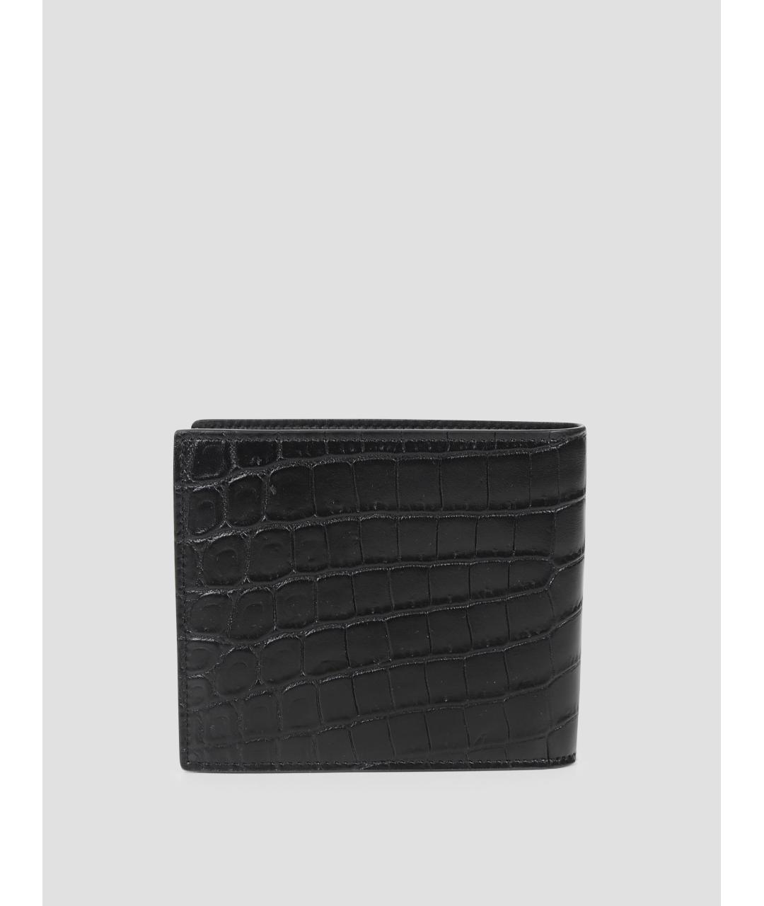 SAINT LAURENT Черный кожаный кошелек, фото 2