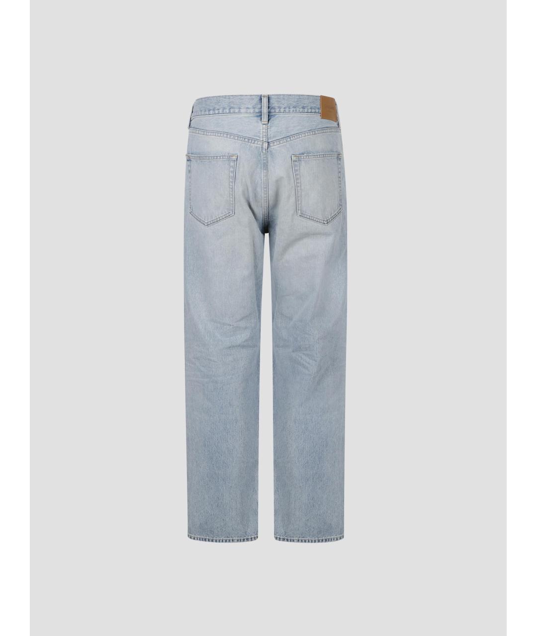 SAINT LAURENT Голубые хлопковые прямые джинсы, фото 2