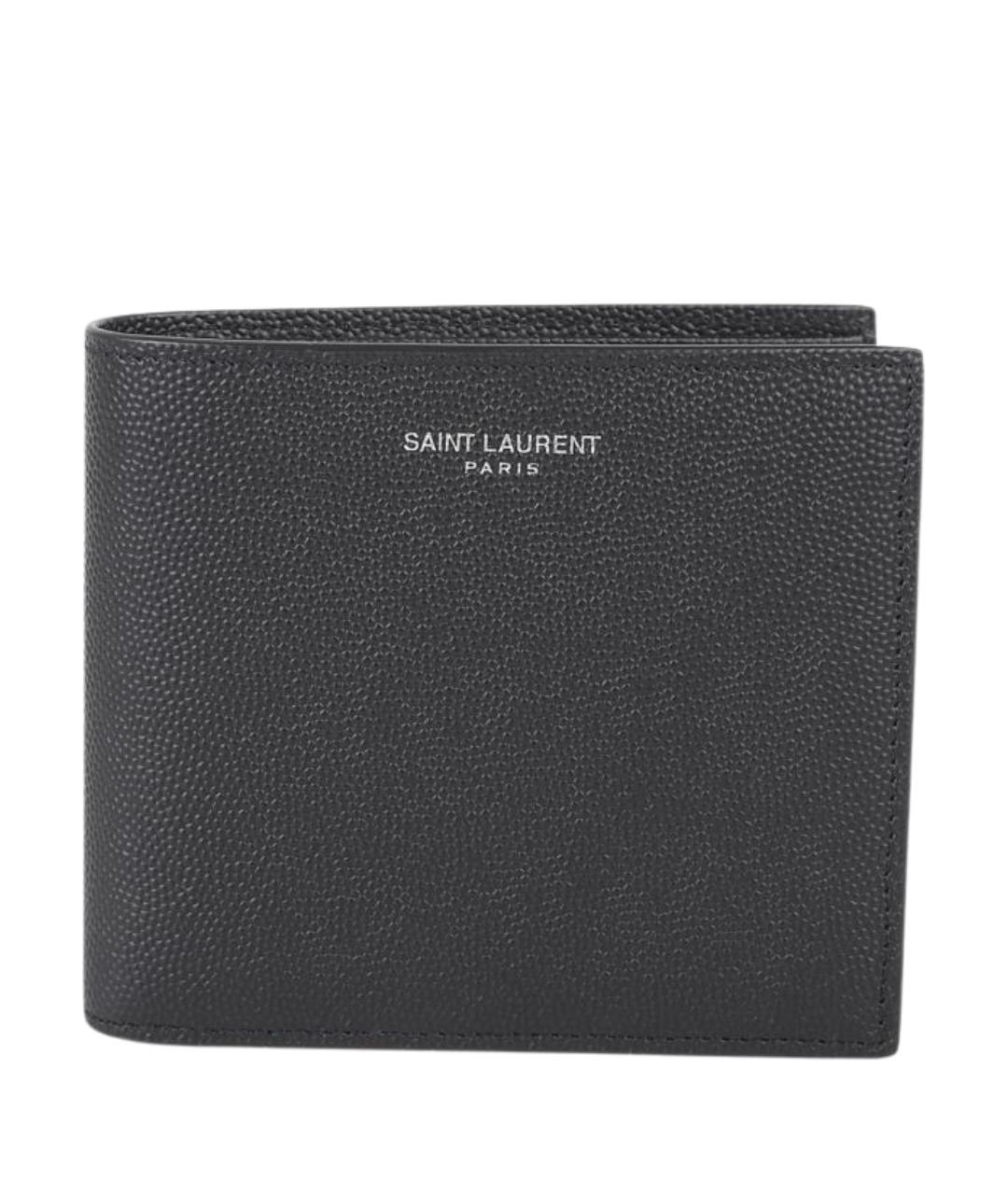 SAINT LAURENT Черный кожаный кошелек, фото 1