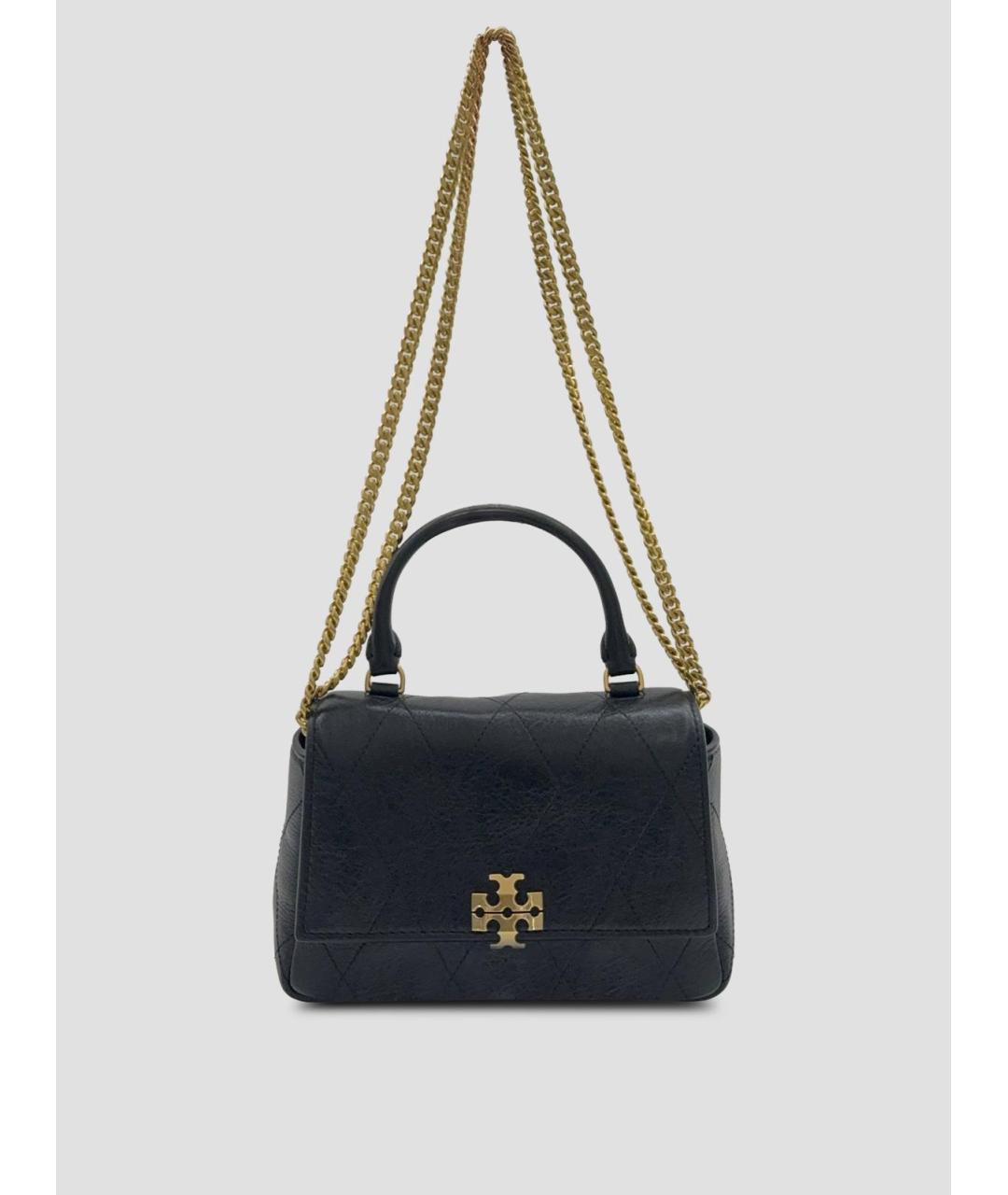 TORY BURCH Черная кожаная сумка через плечо, фото 4