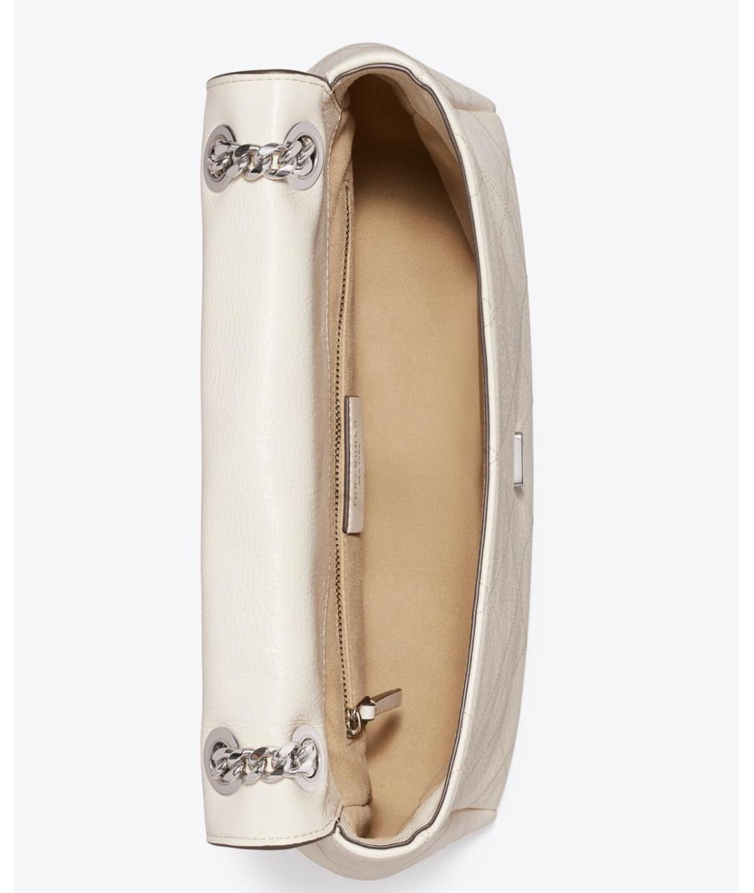 TORY BURCH Бежевая кожаная сумка через плечо, фото 2
