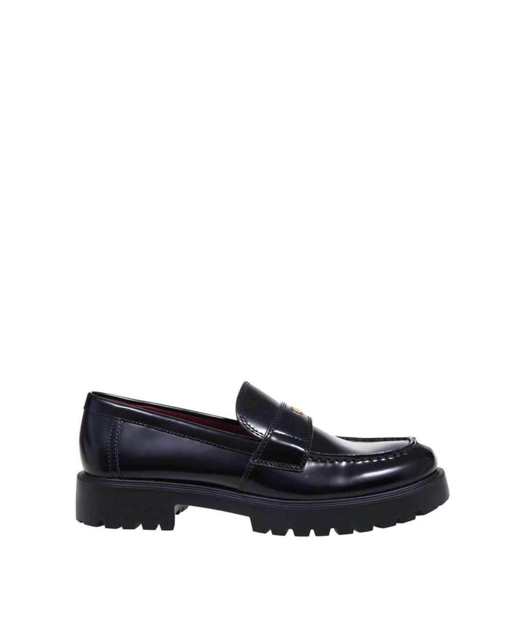 TORY BURCH Черные кожаные лоферы, фото 1