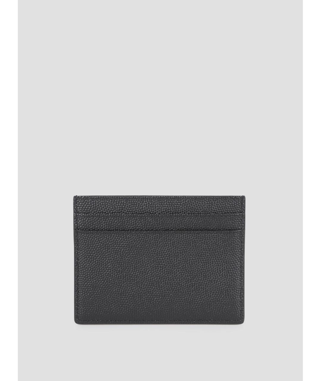 SAINT LAURENT Черный кожаный кардхолдер, фото 2