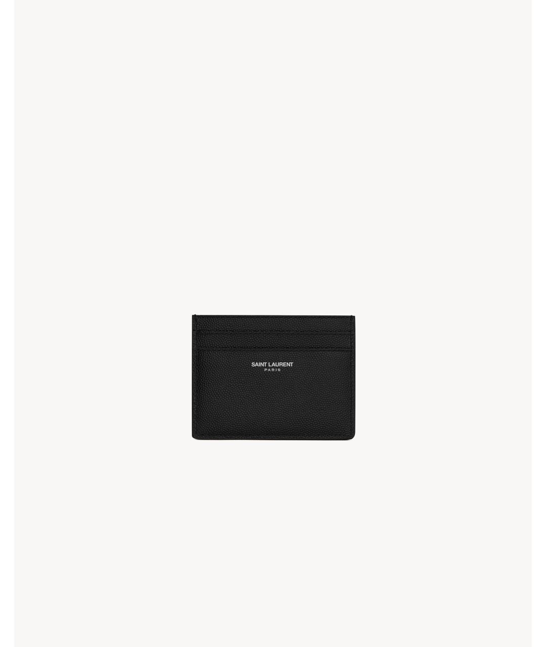 SAINT LAURENT Черный кожаный кардхолдер, фото 3