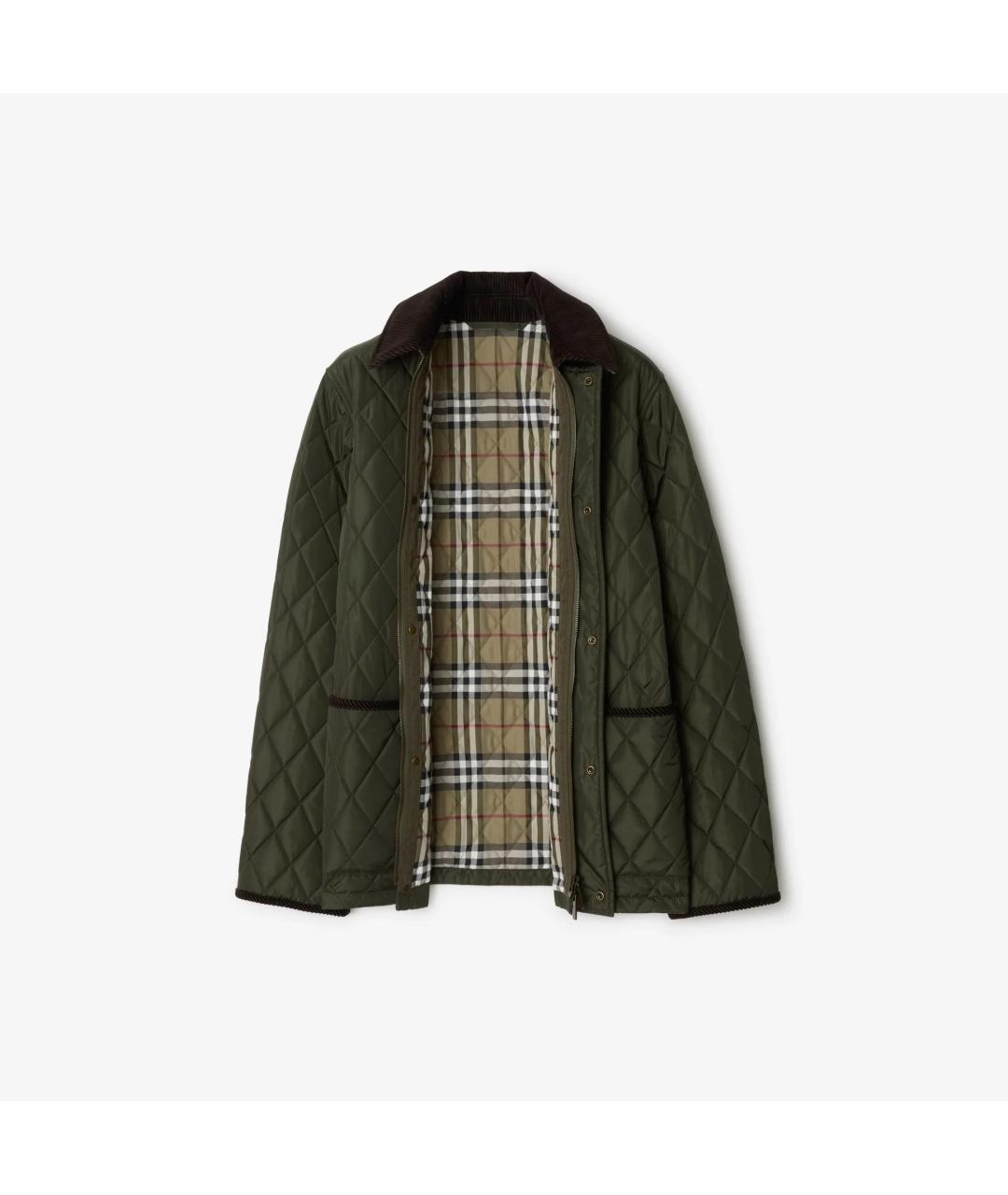 BURBERRY Зеленая полиамидовая куртка, фото 2