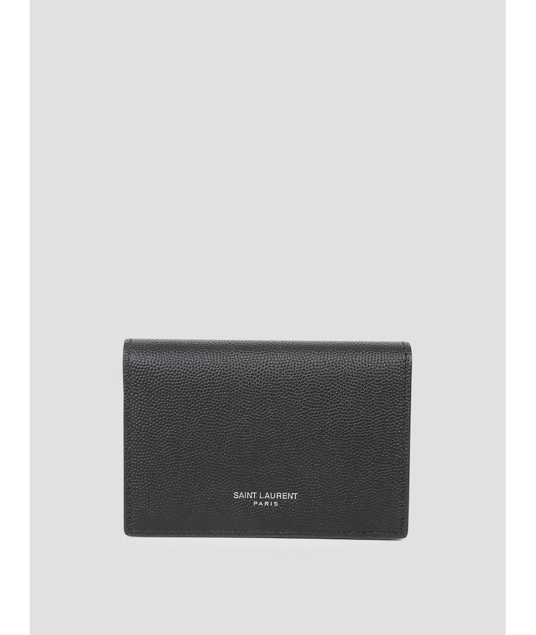 SAINT LAURENT Черный кожаный кардхолдер, фото 4