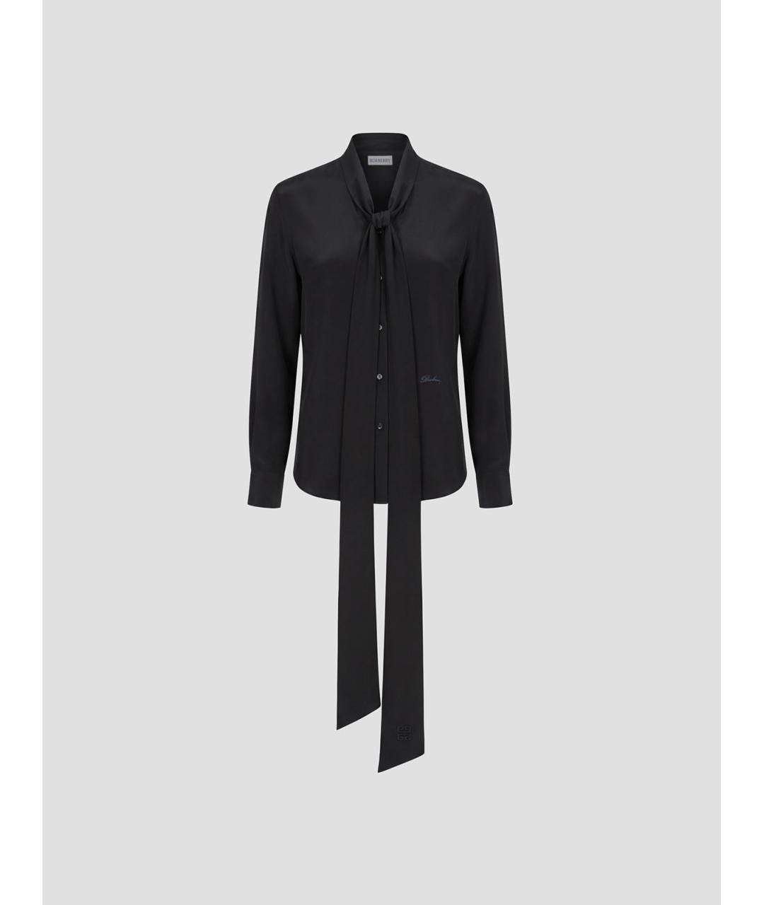 BURBERRY Черная шелковая блузы, фото 3