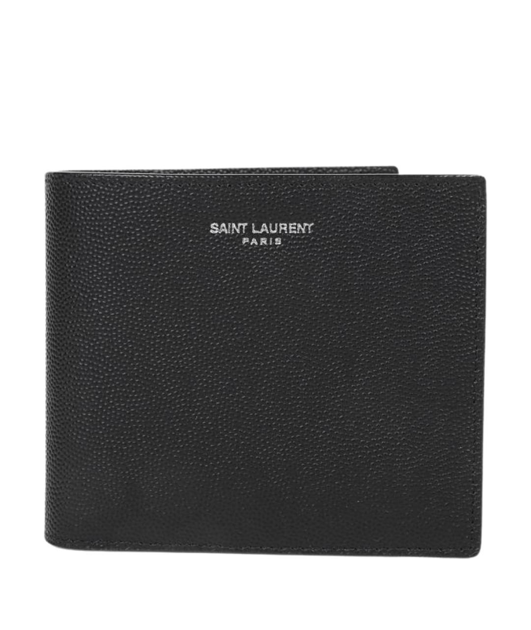 SAINT LAURENT Черный кожаный кошелек, фото 1