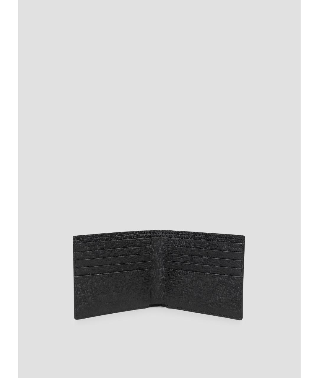 SAINT LAURENT Черный кожаный кошелек, фото 3