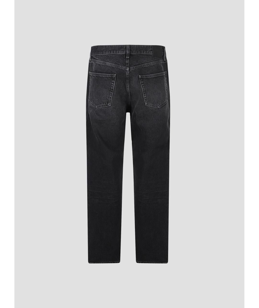 SAINT LAURENT Черные хлопковые прямые джинсы, фото 2