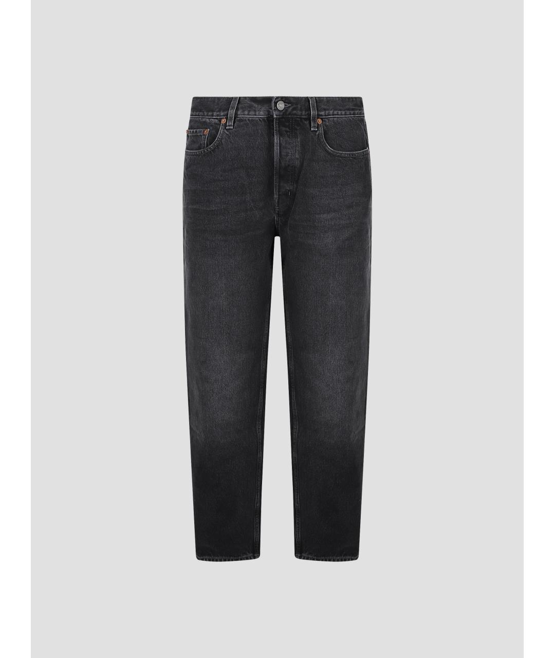 SAINT LAURENT Черные хлопковые прямые джинсы, фото 4