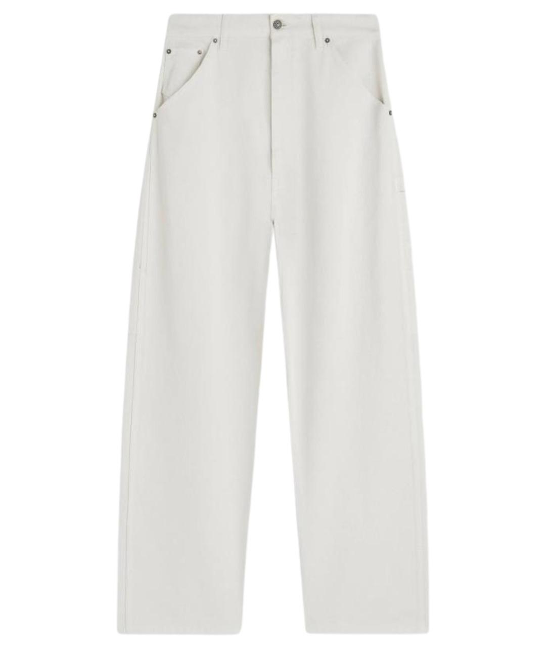 PHOEBE PHILO Белые хлопковые прямые джинсы, фото 1