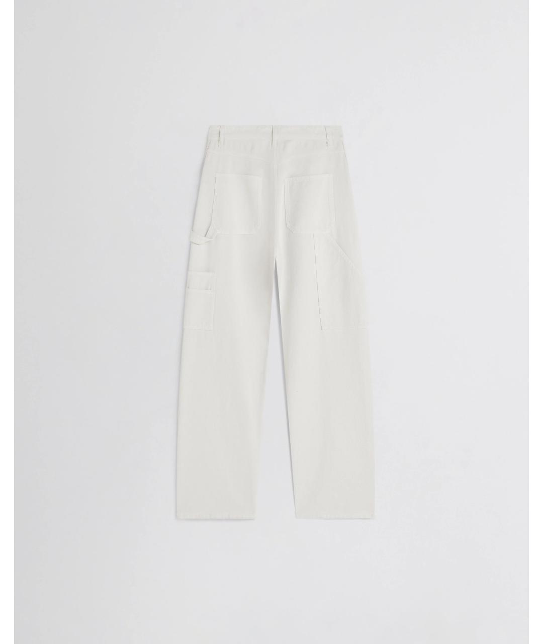 PHOEBE PHILO Белые хлопковые прямые джинсы, фото 2