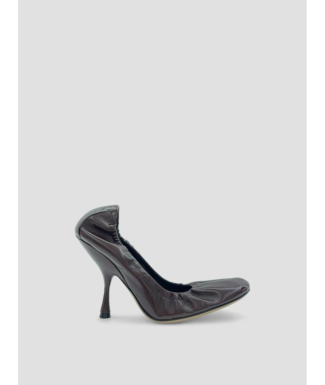 PHOEBE PHILO Бордовые кожаные туфли, фото 3