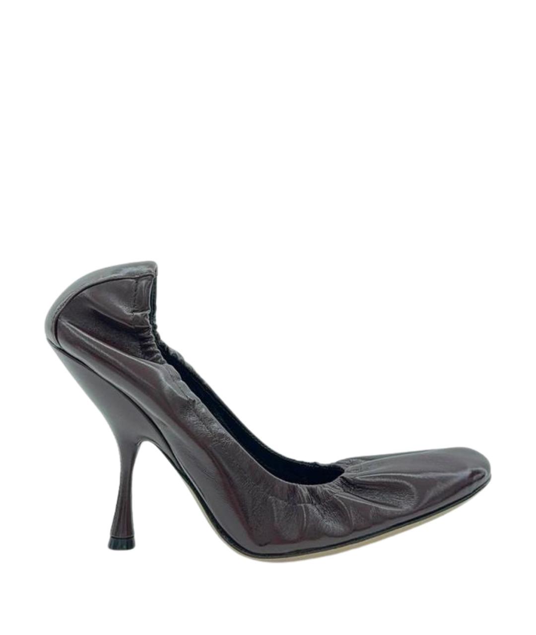 PHOEBE PHILO Бордовые кожаные туфли, фото 1