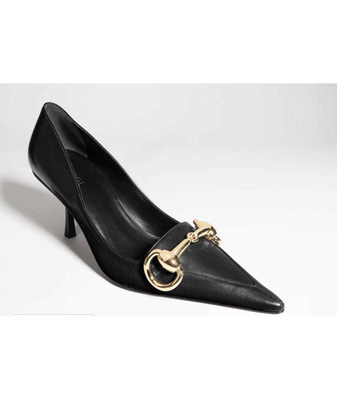 GUCCI Черные кожаные туфли, фото 2