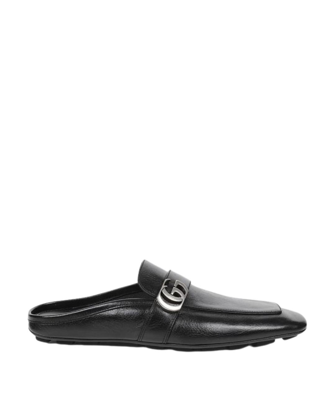 GUCCI Черные кожаные лоферы, фото 1
