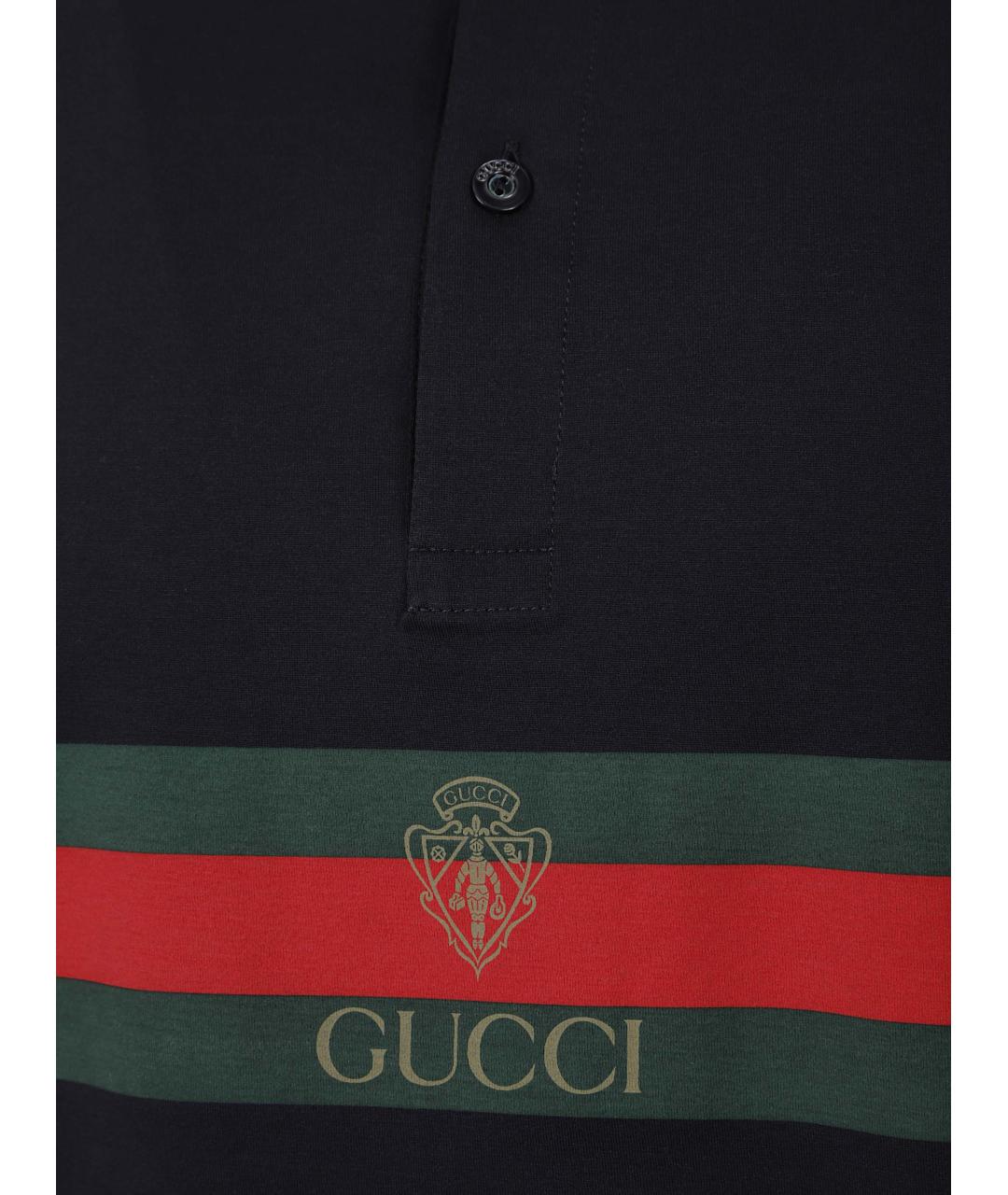 GUCCI Хлопковое поло с коротким рукавом, фото 3
