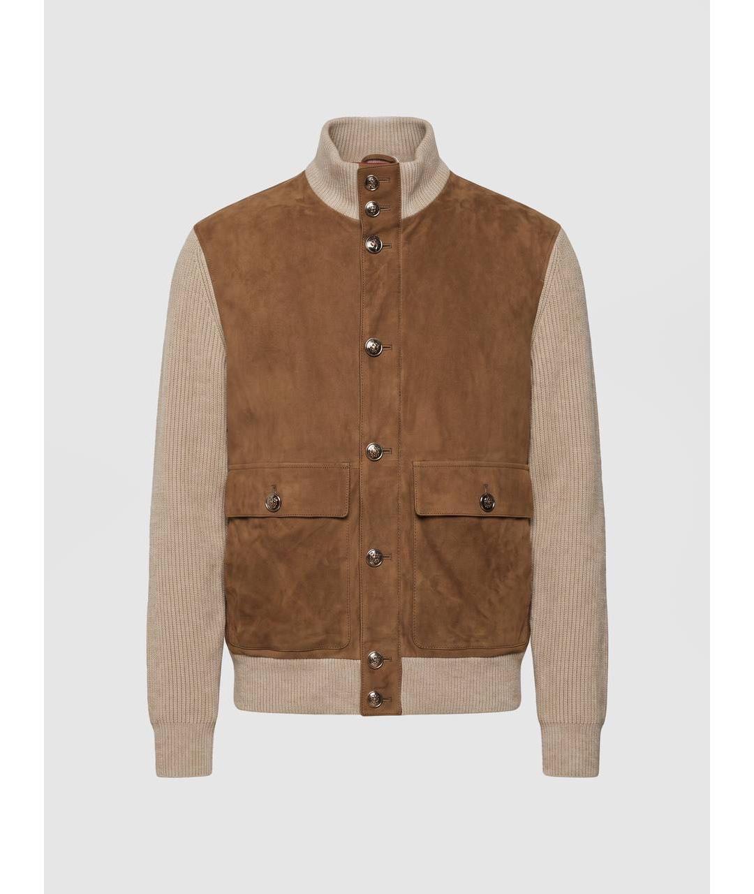 BRUNELLO CUCINELLI Коричневая замшевая куртка, фото 9