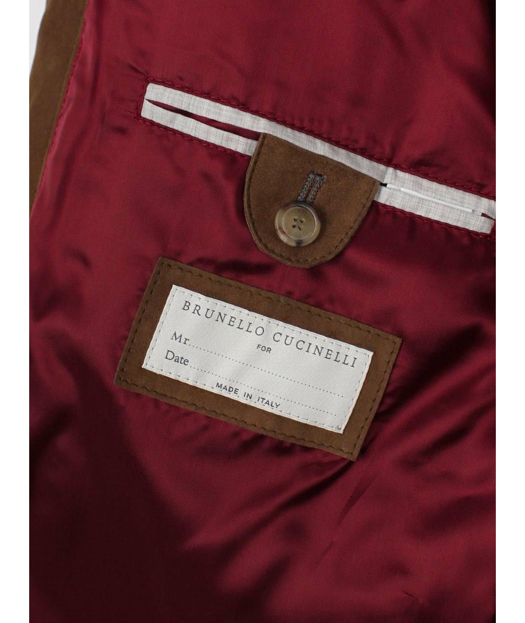 BRUNELLO CUCINELLI Коричневая замшевая куртка, фото 8
