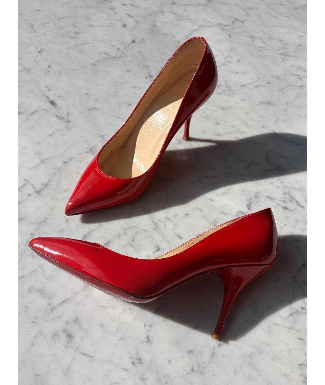 CHRISTIAN LOUBOUTIN Красные кожаные туфли, фото 3