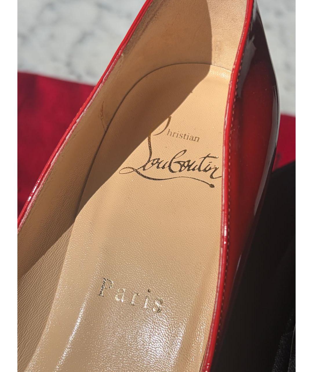 CHRISTIAN LOUBOUTIN Красные кожаные туфли, фото 6