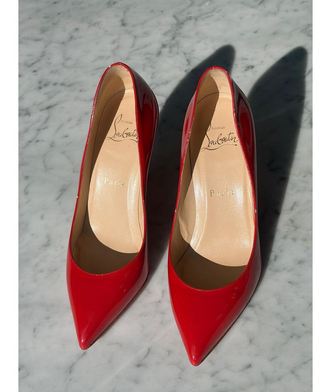 CHRISTIAN LOUBOUTIN Красные кожаные туфли, фото 2